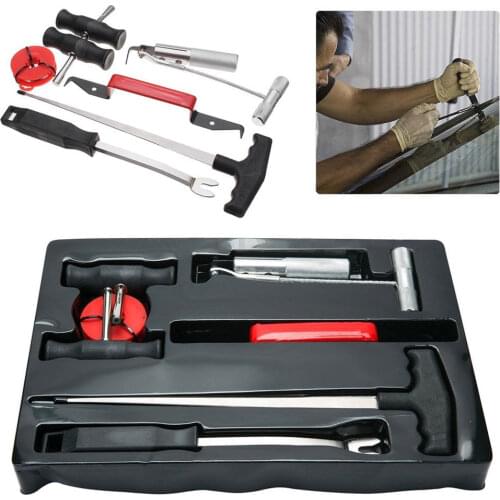 7PC Windscreen Glass Removal Set Car Van Windshield Kit Garage Hand Tools Rubber Buckle Glass Glue Scraper Interior Bar Scraper