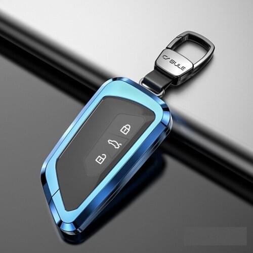 Car Aluminium Alloy+TPU Key Holder Cover Case For VW Volkswagen Golf 8 Mk8 2020 New Skoda Octvia 3/4/5Buttons Remote Protector