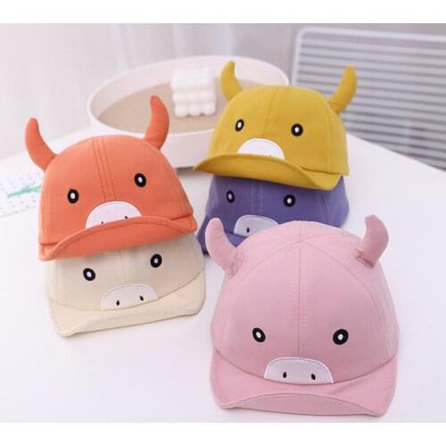 Doitbest Spring Summer Baby Baseball Cap Cute two Horns Hat Children Soft Brim Casual Hip-hop Cap Cute Sun Hat For Kids