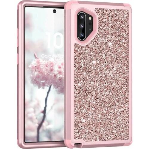 3 in 1 Glitter Hybrid Armor Case For Samsung Galaxy Note 10 S21 Coque S10 S9 Plus 360 Full Silicon Cover Note 20 Shockproof Case