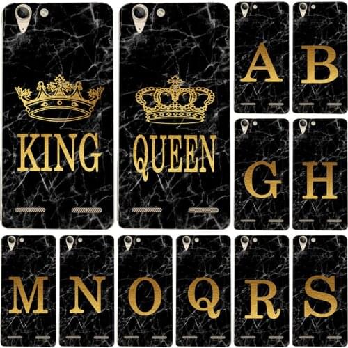 Phone case for Lenovo Vibe K5 A6020a40 / K5 Plus / Lemon 3 Marble Golden alphabet background Soft Print Cover Fundas