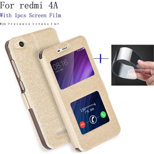 View window phone case For Xiaomi redmi 4A cover Skin Flip case Leather Case For Xiaomi redmi 4 A shell redmi4A back cover shell