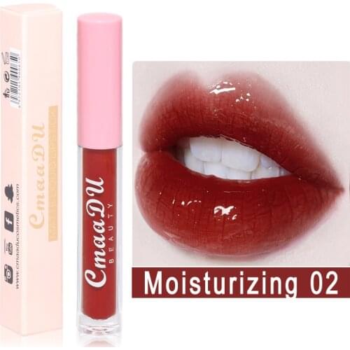 Cmaadu moisturizing lip gloss mirror effect nude pink apperance long lasting waterproof brown matte liquid lipstick HF205
