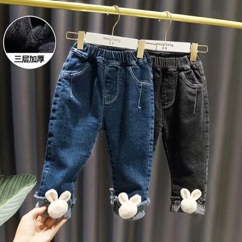 Baby Girls Jeans Lace Jeans Pants For Girls Elastic Waist Kids Jeans spring Autumn Novelty Clothes For Infant Girls Trousers