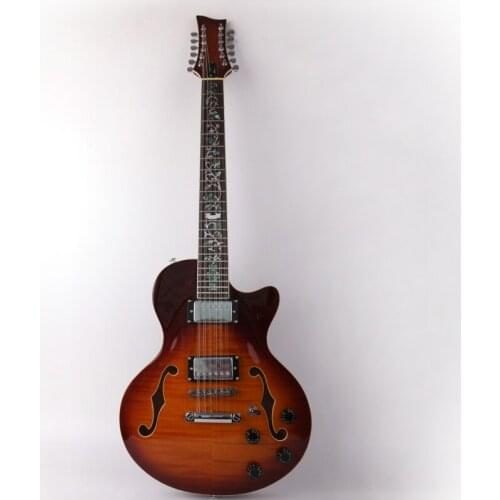 Good quality F hole 12 twelve string electric guitar vintage sunburst free shipping