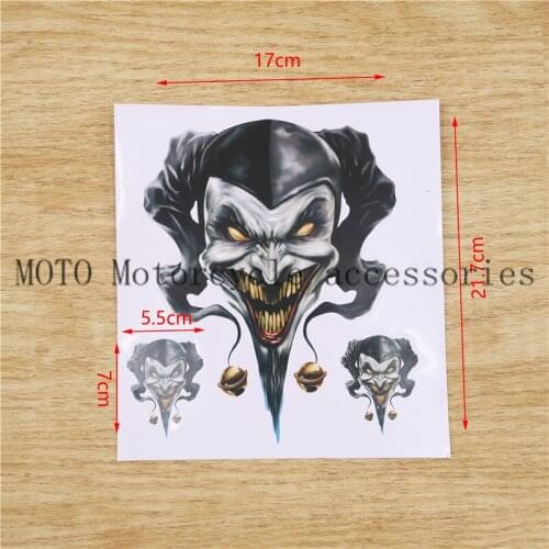 Good quality Funny face Decals SKULL Head Long teeth fuel tank Decals Stickers for honda yamaha suzuki Universal Bike Car decals