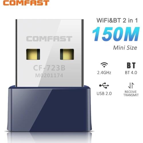 USB WiFi Adapter 150Mbps 2.4G WiFi Bluetooth-compatible 2in1 BT4.0 Adapter Dongle Wifi USB Adaptor Desktop Laptop Wifi Receiver