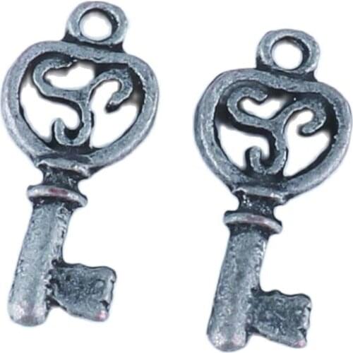 Fashion charms Beads Key Love shape Vintage Mix Jewelry Connectors For DIY Handmade Jewelry Pendant Bracelet Earrings Making