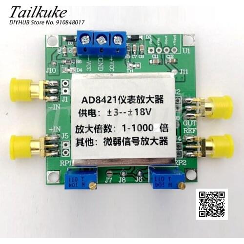 AD8421 Amplifier Module Instrumentation Amplifier Millivolt Microvolt Small Signal with Shielding Box Single and Double Power Su