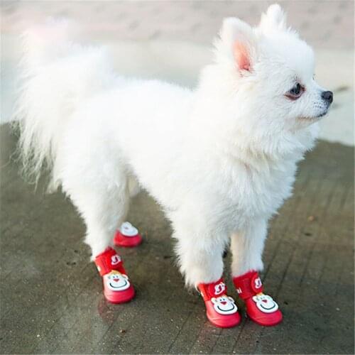 Miflame Cartoon Pet Shoes For Dog Boots Silicone Small Dog Shoes Pomeranian Chihuahua Shoes Non-slip Pet Boots Puppy Accessories