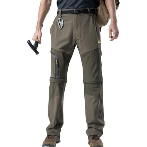 Mens Mountaineering Quick-drying Pants Long Plus Size Trousers Stretch Multi-pocket Detachable Outdoor Camping Pants Fall -40