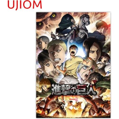 UJIOM Attack on Titan Childrens Bedroom Decoration Wall Stickers Living Room Decoration Bedroom Accessories Decor Poster