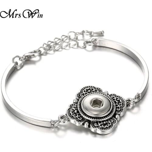 New 12mm Snap Button Jewelry Metal Silver color 12mm Snap Bracelet Bangle Adjustable Chain Bracelet Buttons Jewelry