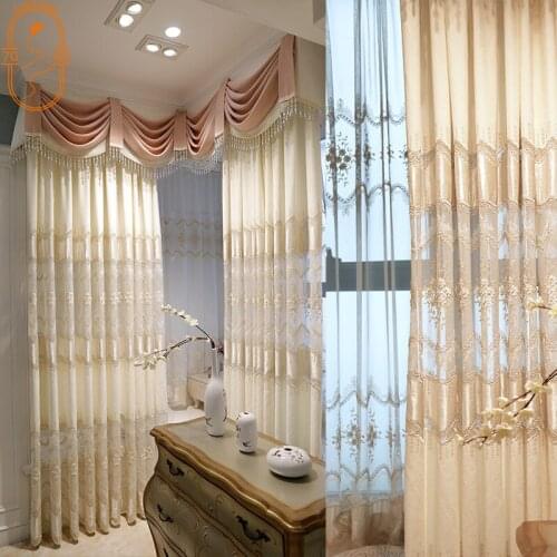 High-grade Turkish Water-soluble Embroidered Luxury Window Screens Curtains for Bedroom Living Room Finished White Yarn