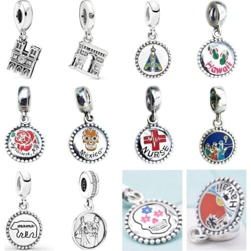 PDD DZ 22 925 Sterling Silver Spring New Charm Pendant with DIY Bracelet Necklace Jewelry Gift Carving Suitable for Women