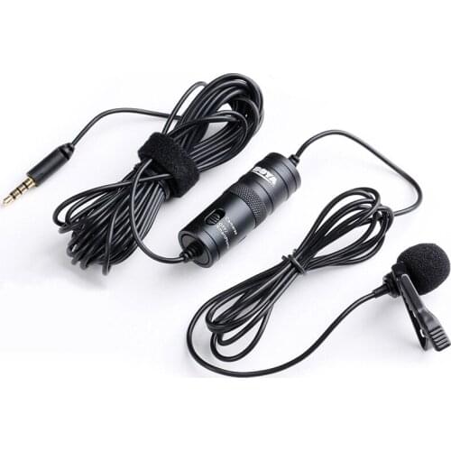 BOYA BY-M1 Microphone 6m Clip-on Lavalier Mini Audio 3.5mm Collar Condenser Lapel Mic for recording Canon / iPhone DSLR Cameras
