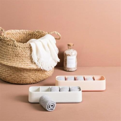 Plastic Separate Sock Underwear Panties Storage Box Finishing Classification Box Household Oranized Cosmetic Cotton Swab Box