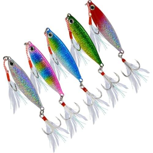 1Pcs Floating Metal Fishing Lures 8g10g15g20g Wobblers Artificial Hard Baits Treble Hooks Tackle Sequins Lure for Sea Bass Pesca