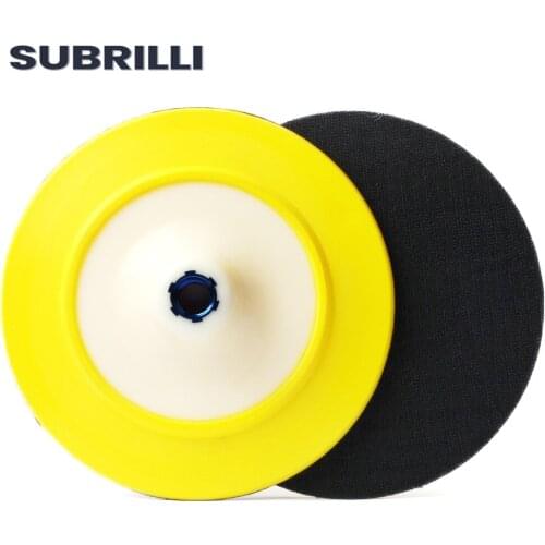 SUBRILLI 7inch 2pcs Polishing Backing Pad 180mm Thin Flexible Buffing Plate M14 5/8-11 Thread Polisher Connect Backer Holder