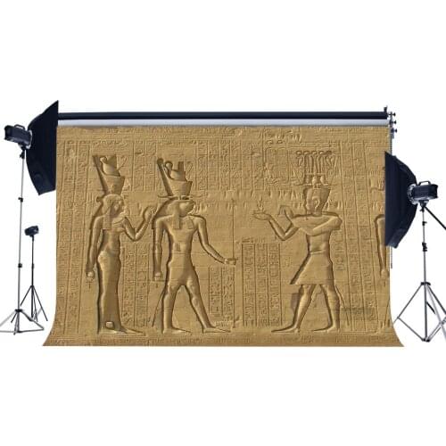 Shabby Egypt Backdrop Old Egyptian Mural Painting Backdrops Ancient Pharaoh and Hieroglyphics Photography Background