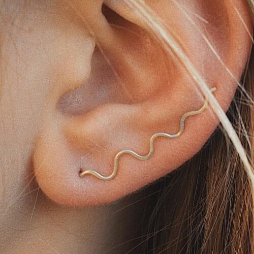 Ear Climber Gold Filled Earrings Handmade Jewelry 925 Silver Jewelry Punk Oorbellen Boho Minimalist Piercing Earrings