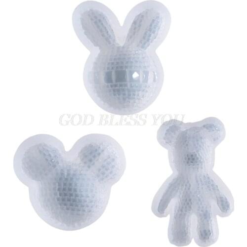 DIY Crystal Epoxy Mold Three-dimensional Diamond Bear Keychain Backpack Buckle Silicone Mold for Pendant Decor Drop Shipping