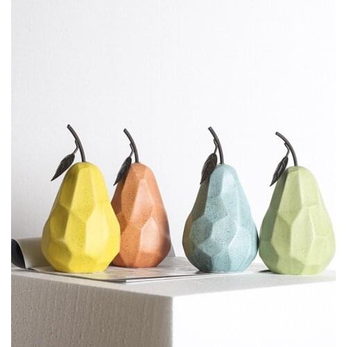 Modern Simple Apple Pear Ceramic Furnishing Ornament Living Room TV Cabinet Home Fruit Decoration20*10cm