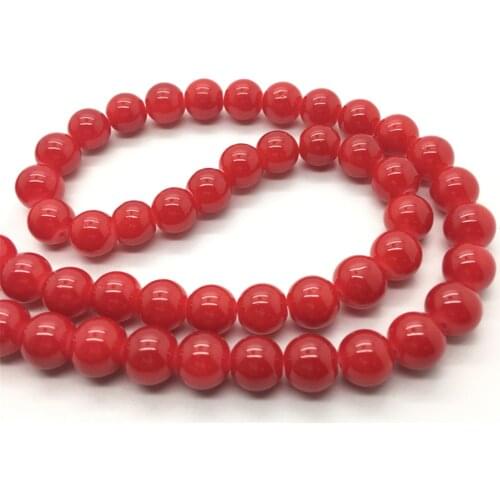 4 6 8 10mm Glass Round Loose Beads DIY Bracelet Earrings Charms Necklace Beads For Jewelry Making #Collor-003