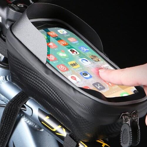 Outdoor Riding Front Tube Accessories Bag Waterproof 6.5 Inch Mobile Phone Case Touch Screen Mountain Bike Front Beam Saddle Bag