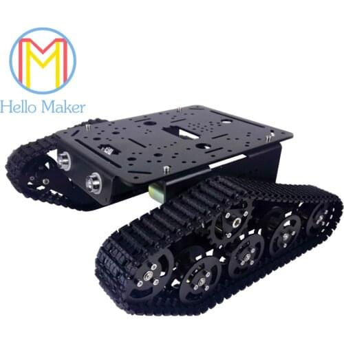T300 Black Version Aluminum alloy tank/Panzer caterpillar chassis/experiment platform,controller,robot install interface