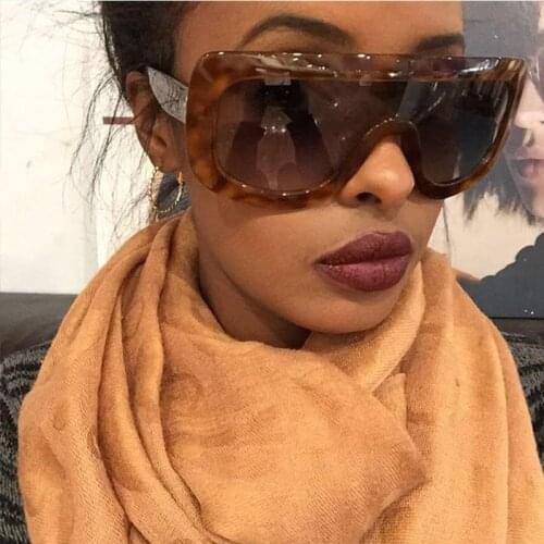 LNFCXI Unique Female Goggles Sunglasses Men Women Vintage Oversized Sun Glasses Square Fashion Lady Gafas De Sol Para Hombre
