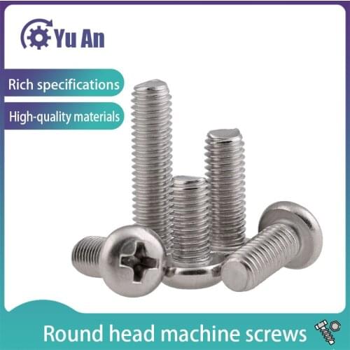 304 Stainless Steel Cross Round Head Machine Screws Philips Pan Head Bolt PM GB818 M4 M5 M6 20PCS