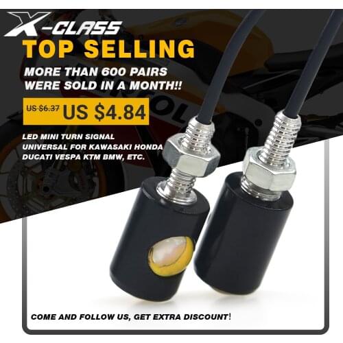 X-CLASS Universal Motorcycle LED Mini Turn Signal Eagle Eye Shape Turn Indicators For Vespa Kawasaki Honda Ducati Aprilia BMW
