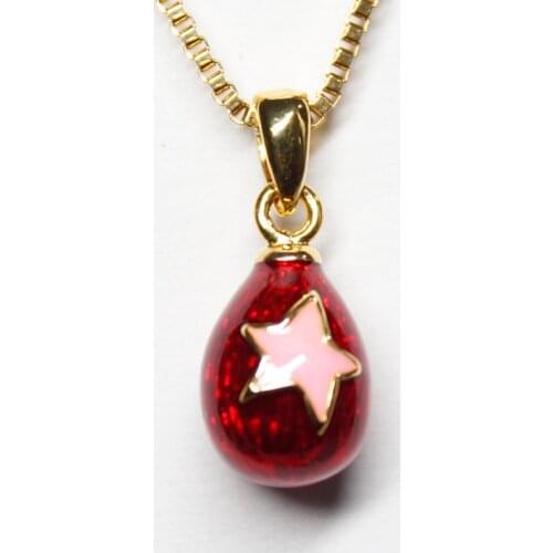 YAFFIL Enamel HandMade Jewelry Mini Size Brass Star Vintage Egg Pendant Charm Necklace Gift To Women Girl Christmas Luxury Gift