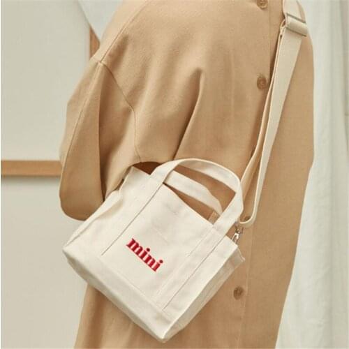 Women Shoulder Bag Fashion Mini Letter Casual Tote Outdoor Bag Canvas Handbag Zipper Messenger Messenger Bags Sac Main Femme