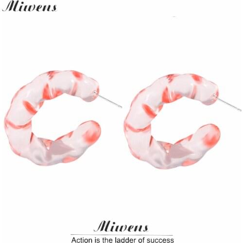 Miwens Elegant Acrylic Circle Stud Earrings for Women 2021 Transparent Round Stud Earrings Ladies Summer Trendy Jewelry