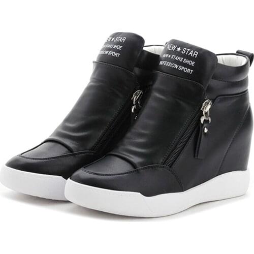 2021 Summer Autumn Platform Wedge Heel Boots Women Shoes with Increased Platform Sole Female Fashion Casual Zip Botas