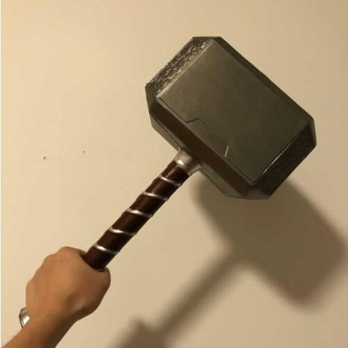 1: 1 Hammer of 44 cm Cosplay Thunder Weapon Model Model figurine children gift role in movie game safety PU material