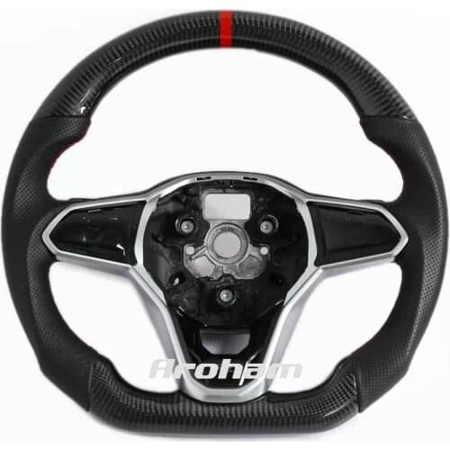 100% Real Carbon Fiber Steering Wheel For Volkswagen VW Golf 8 MK8 R GTI R 2020 2021