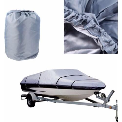 210D Oxford V-Hull Speedboat Cover 17-19ft High Quality Prevent UV Sunproof Waterproof grey Boat Cover