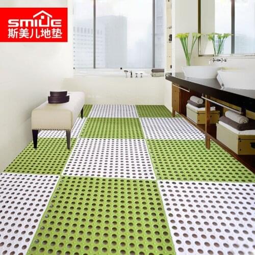Six pieces/lot Bathroom Green Environmental Protection Thickening Patchwork Non-slip Mat Shower Floor Mat Home Plastic Foot Pad