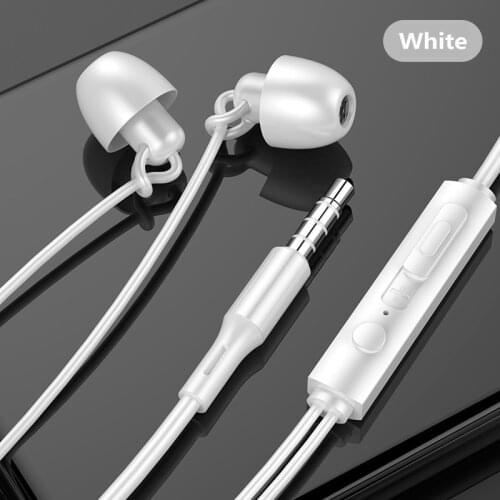 Anti-noise Soft Sleeping Headphone Silicone Anti-fold Headset In-Ear Earphones With Noise Cancelling 3.5mm Headphones Universal