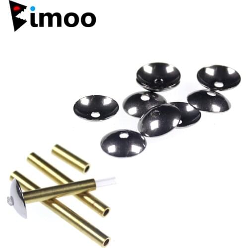 Bimoo 10PCS Tube Fly Tying Cone Disc Head Weighted Brass Tube Plastic Main Tube Salmon Tube Fly Tying Material