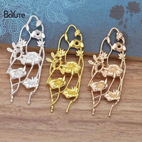 BoYuTe (20 Pieces/Lot) 70*28MM Metal Alloy Flower DIY Hair Jewelry Accessories Hand Made Materials