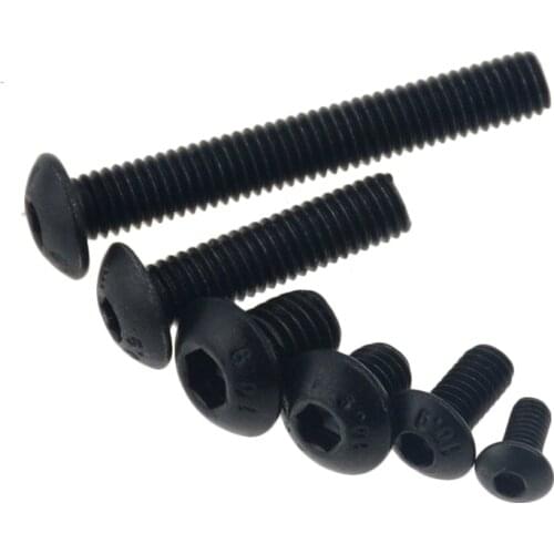 Black 10.9 grade button head screw M2 M2.5 M3 M4 M5 M6 M8 M10 Hexagon Socket round head Screws Hex Socket Screw