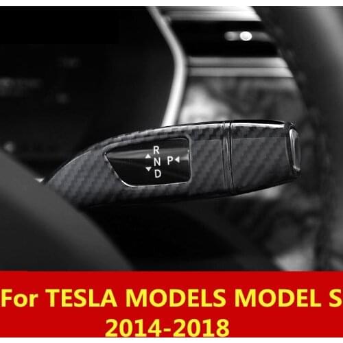 For TESLA MODELS MODEL S 2014-2018 Carbon Fiber Gear lever decorative cover Interior decoration Auto Accessories