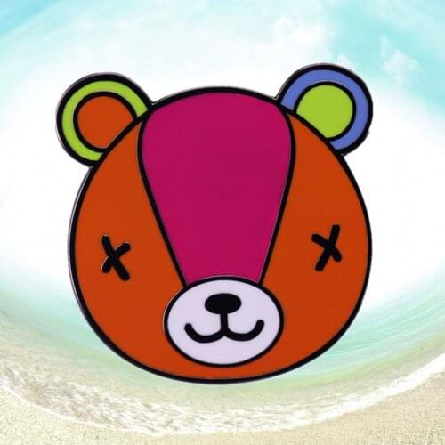 Animal Crossing New Horizons orange teddy bear Stitches enamel pin cute gift idea for gamers and AC fans badge brooch