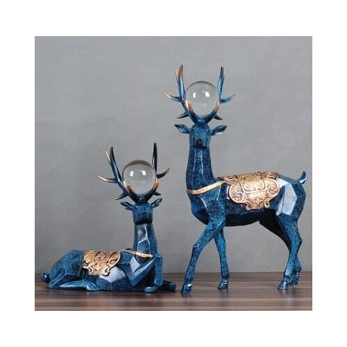 European Crystal ball cabinet deer ornament Creative wedding gift for home model table office decoration study personalized