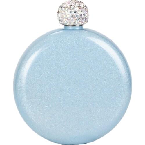 140ml portable Hip Flask Liquor Whiskey Stainless Steel Wine Alcohol Liquor Flask Creative Crystal Lid whiskey flask gift man