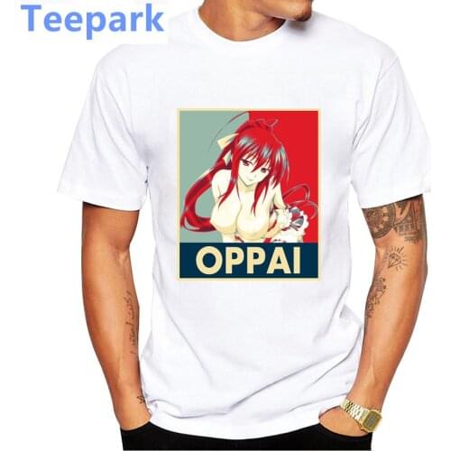 High School DxD - Rias Gremory Senpai Pop Art Slim Fit T-Shirt Akeno Himejima Oppai Print Boy Tees Men Summer Cartoon Anime Tops